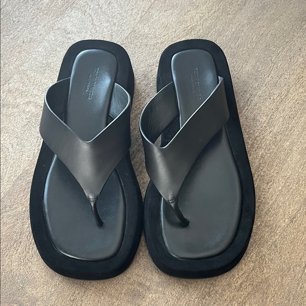 Tony Bianco Black Thong Sandals